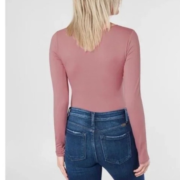 Buckle/Willow & Root Front Tie Long Sleeve Bodysuit Pink Mauve Women’s Size S - Picture 2 of 11